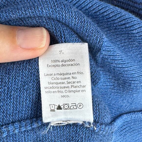 Vineyard Vines Navy Blue Stripe 100% Cotton Quarter-Zip Pullover Size Medium - Picture 6 of 13